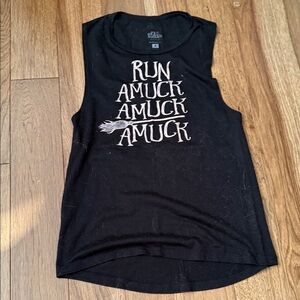 Black Graphic Sleeveless Top